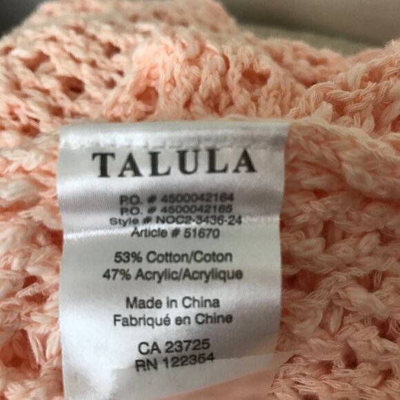 Aritzia Talula Peach Oversized  Open Knit Cardigan With Hood Size S - Picture 6 of 6